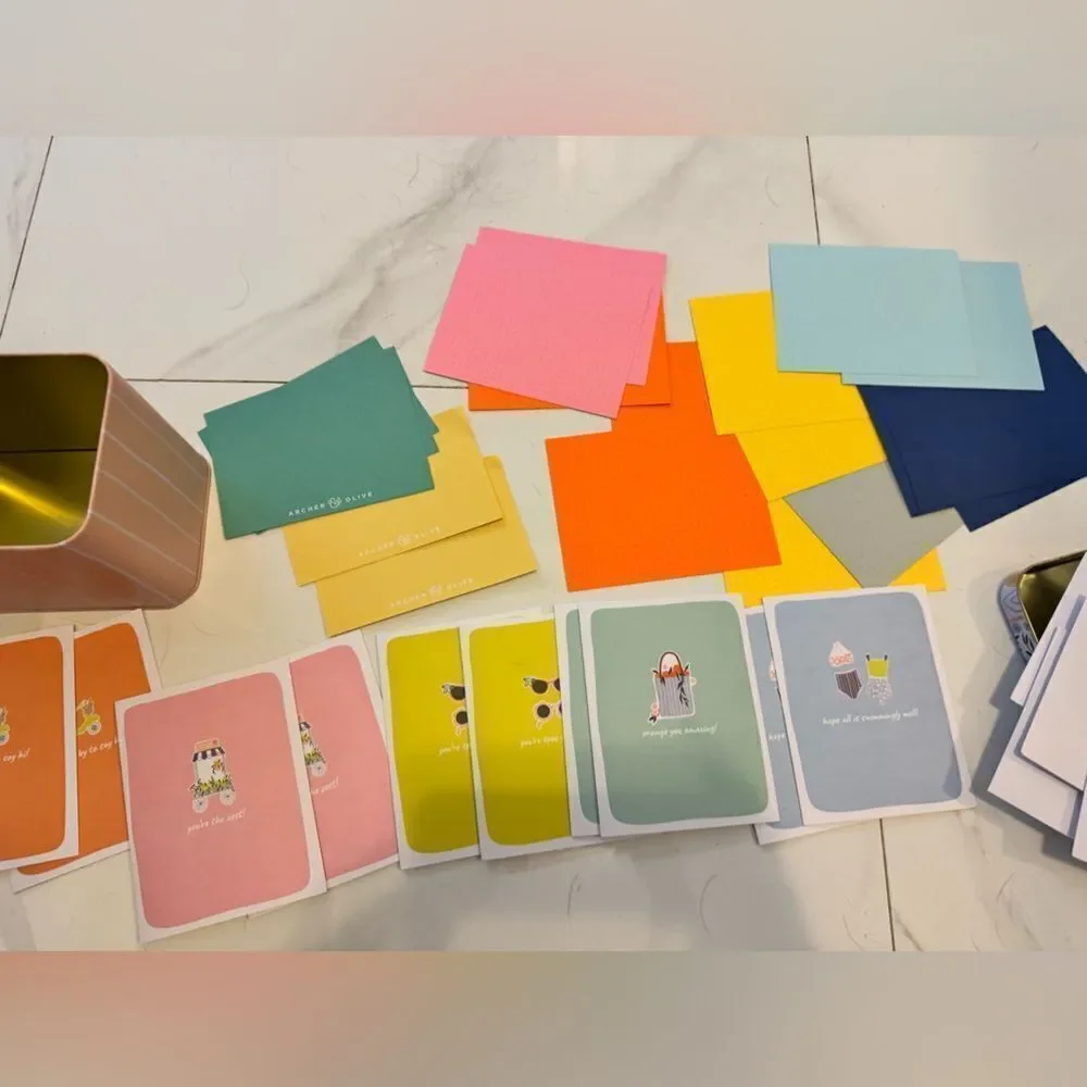 Archer and Olive Colorful Card Set with Tin Box - Picture 7 of 8